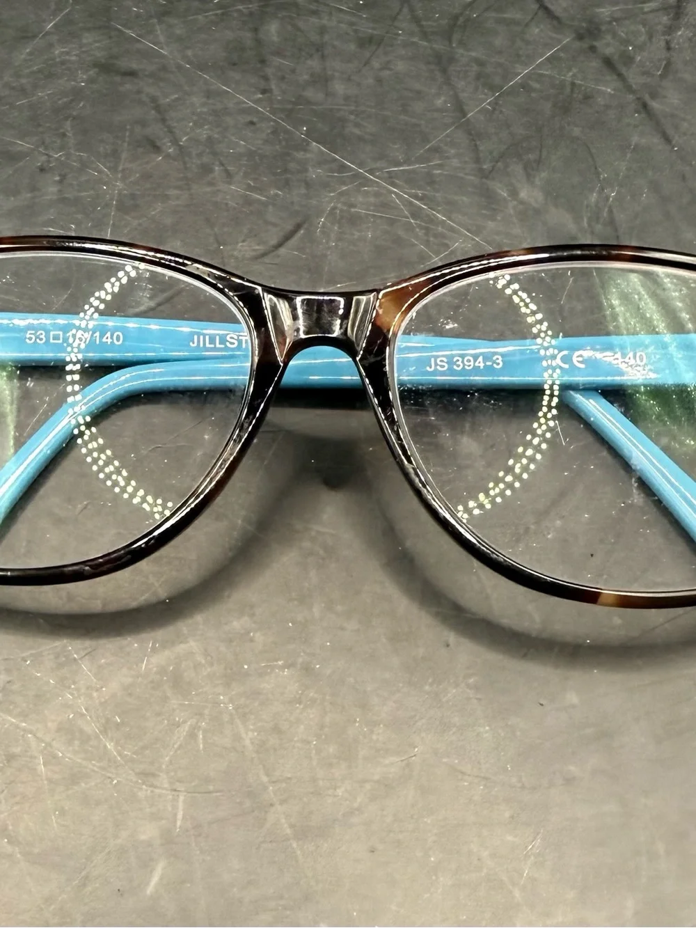 Jill Stuart Tortoise Shell Frames with Blue Temple Tips
